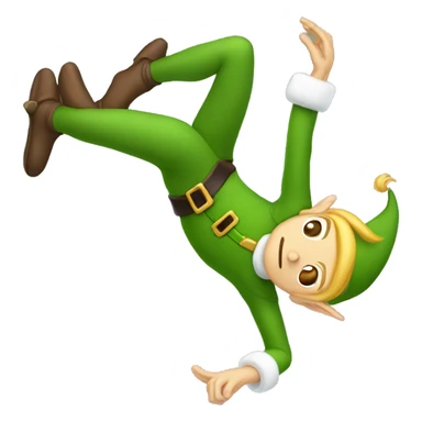 Elf swinging upside down sticker