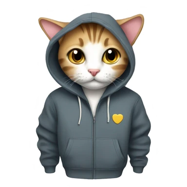 Cute hoodie with cat on it sticker