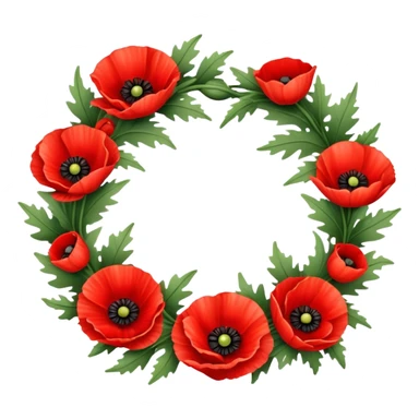 memorial wreath with poppies sticker