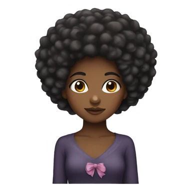 black girl with fro with a bow sticker