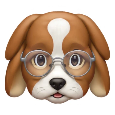 beagle with glasses sticker