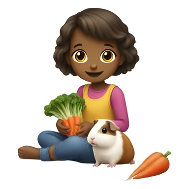 Little girl Feeding Guinea pig sticker