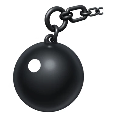 Clean black Ball and chain sticker