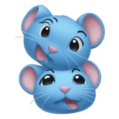 Three blue mice sticker