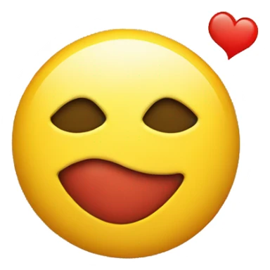 Kissing emoji but with a yellow heart instead of red sticker
