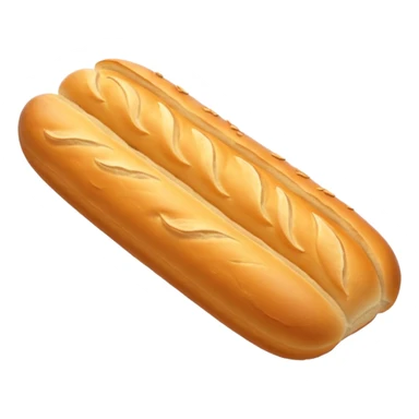 baguette bread object icon, crispy golden crust, detailed bread texture, 3D cartoon, mobile game icon style, centered, clean background, soft shadow, no text, no watermark
 sticker