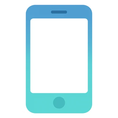 Smartphone icon, flat emoji style, outline with blue and turquoise colors, white background sticker