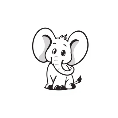 elephant hand drawn doodle style sticker