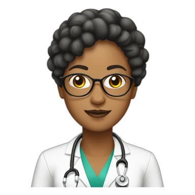 DOCTORA PELO LARGO CON RULOS NEGROS PIEL BLANCA  sticker