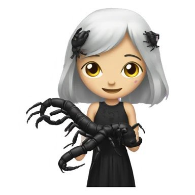 Goth girl holding a centipede  sticker