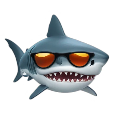 Shark with sunglasses on his eyes sticker