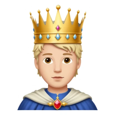 young white king with crown sticker