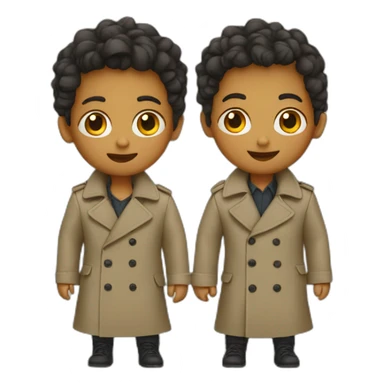 Two kids in one trenchcoat sticker