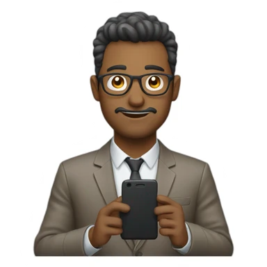 man use phone sticker