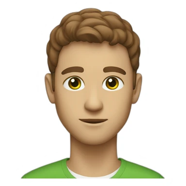 programmer with brown fade haircut green eyes sticker