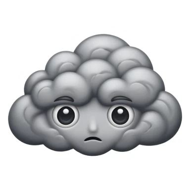 angry Thunderstorm Cloud, eyes, gray sticker