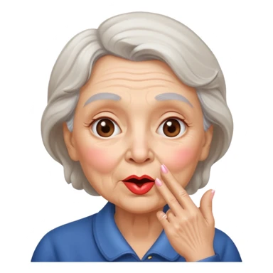 old woman blowing a kiss sticker