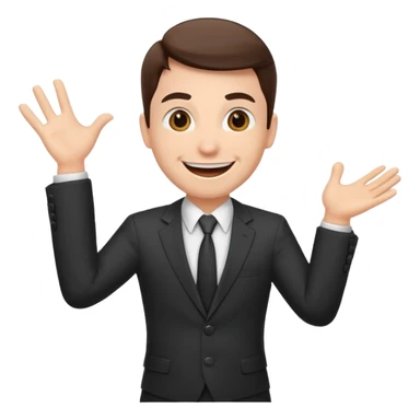 excited office boss sticker