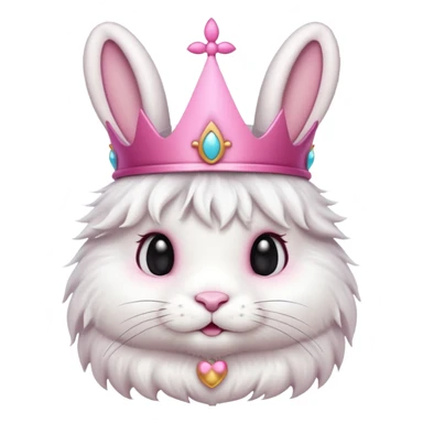 bunny with pink crown sticker