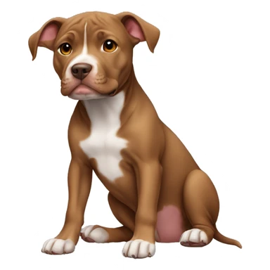 Brown Pitbull puppy laying  sticker