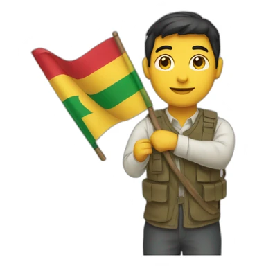 man holding a kurdistan flag sticker