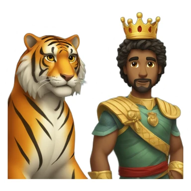Tiger and king sticker