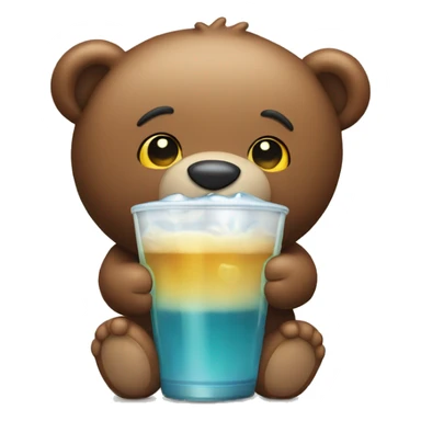 Teddy Bear drinkking sticker