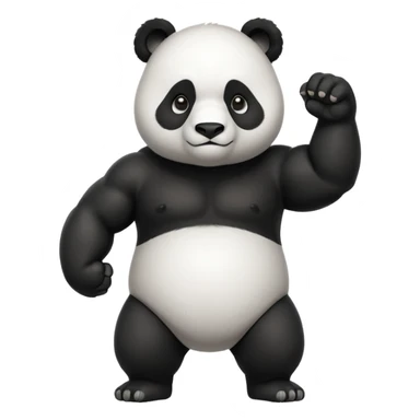 I want something like floppy bird but panda with muscles, but the face is facing right direction sticker