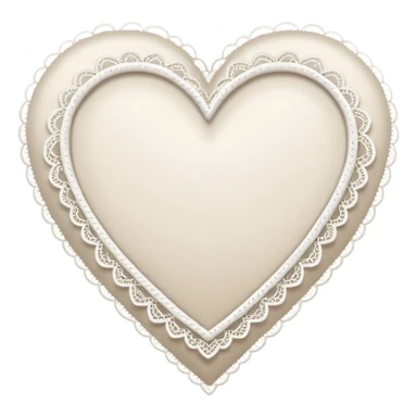white heart with lace border sticker