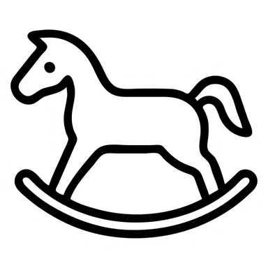 rocking horse, simple icon style, clean lines, minimal details, suitable for app icon sticker