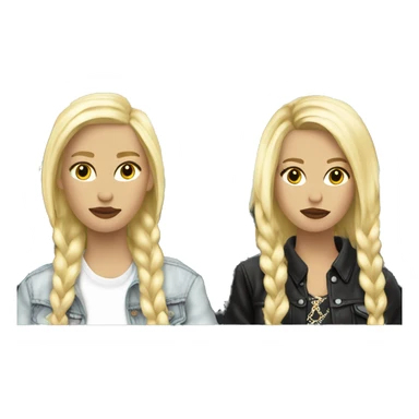 Two punks rock blond girls techno romantic vibe in the car  sticker