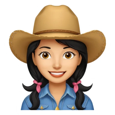 Saluting cowgirl Latina black hair sticker