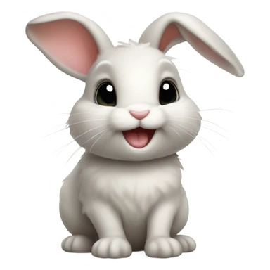 cute baby bunny with tongue sticking out  sticker