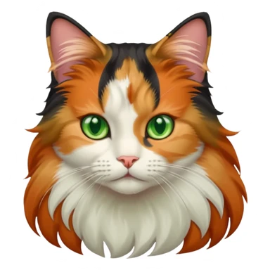 long hair calico cat sticker