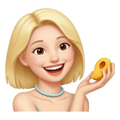 Girl holding neck laughing  sticker