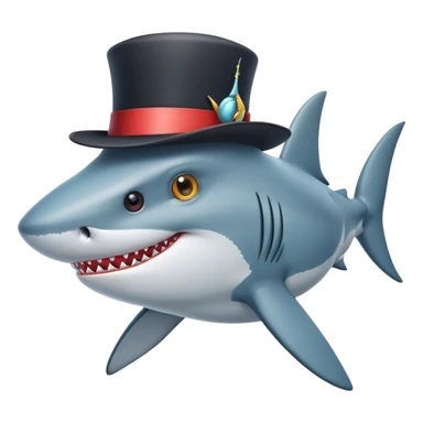 shark with tophat sticker