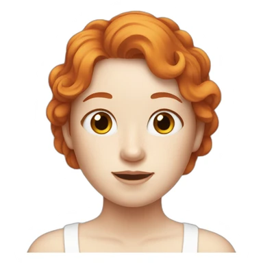 girl with ginger hair and a pale white face and freckles sticker