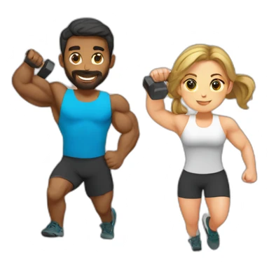 crossfiters man and woman training sticker