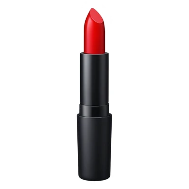 A sleek matte-red lipstick in a black metal tube. sticker