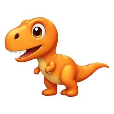 Small orange dinosaur sticker