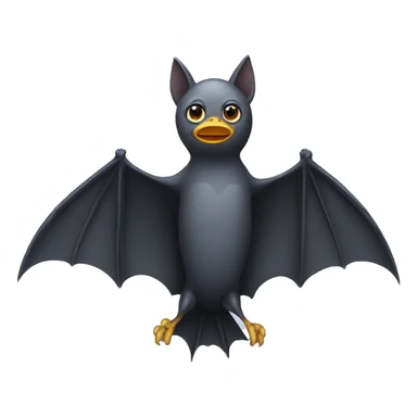 a bat with seagull wings sticker