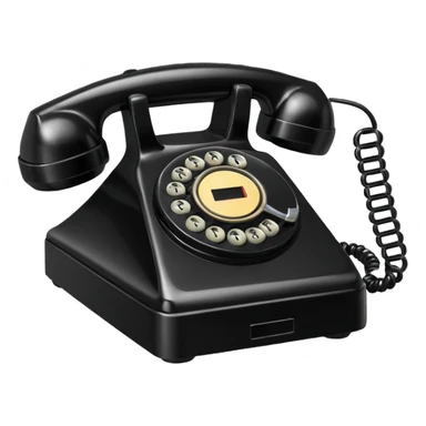 retro black phone sticker