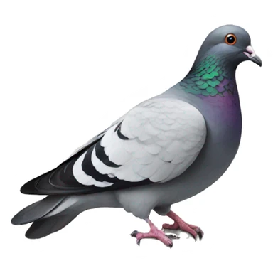 pigeon painting art sticker