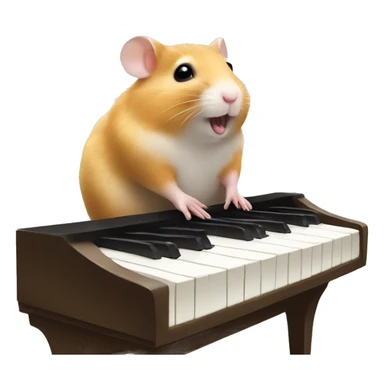 hamster plays piano sticker