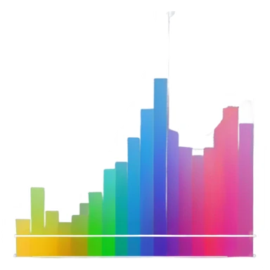 vaporware color trending up chart, up and to the right sticker