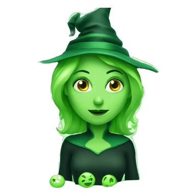 green evil witch sticker