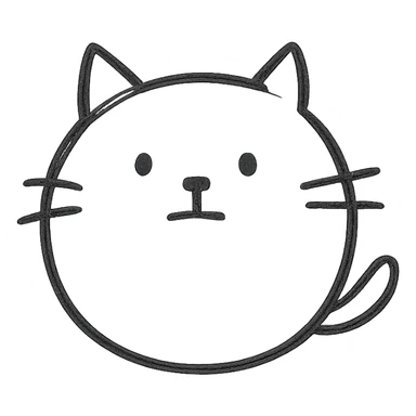 Round cat, neutral expression sticker