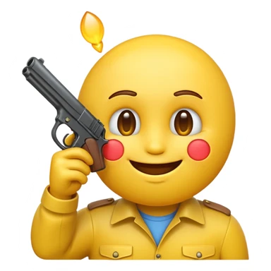 It should look like the standard smiling emoji which is ironically holding a gun pointed to his head/face so that it looks like he wanted to shoot himself ( this is ironically and it should show that i could shoot me in the head because its so embarrassing) sticker