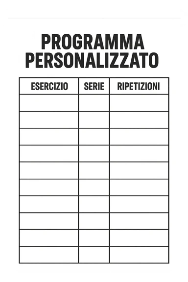 Scheda di allenamento di palestra con scritto "Programma Personalizzato" sticker