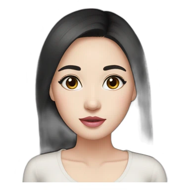 Beautiful woman,Black hair,long hair,White skin,oval face,big eyes,Blackeyes,Pink lips,Chinese sticker